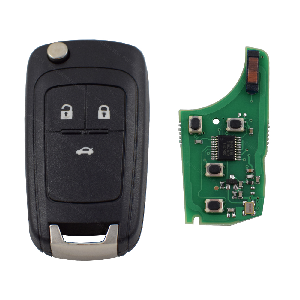 Auto Schlüssel 3 Tasten Fernbedienung 433 MHz Platine ID46 NEU passend für  Opel